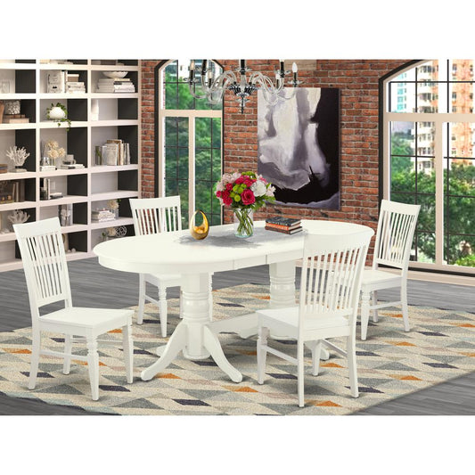 Dining Room Set Linen White VAWE5-LWH-W By East West Furniture | Dining Sets | Modishstore
