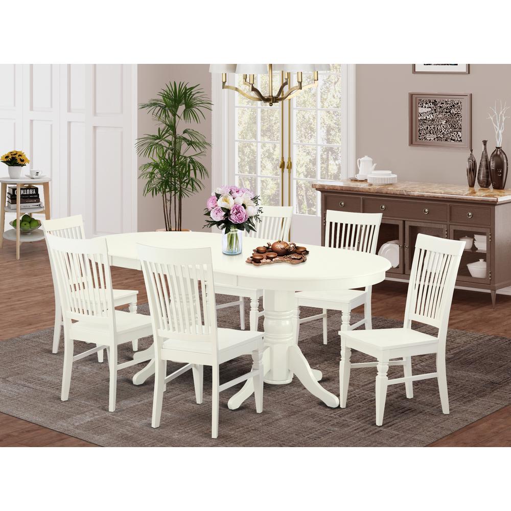 Dining Room Set Linen White VAWE7-LWH-W By East West Furniture | Dining Sets | Modishstore