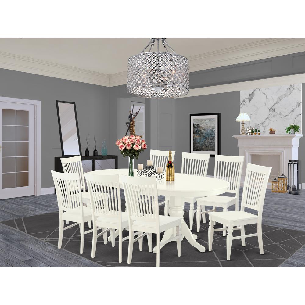 Dining Room Set Linen White VAWE9-LWH-W By East West Furniture | Dining Sets | Modishstore