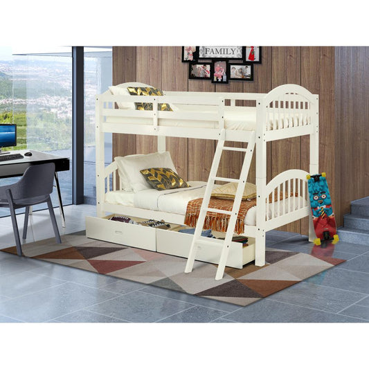 Youth Bunk Bed White VEB-05-TA By East West Furniture | Beds | Modishstore