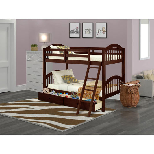 Youth Bunk Bed Java VEB-08-TA By East West Furniture | Beds | Modishstore