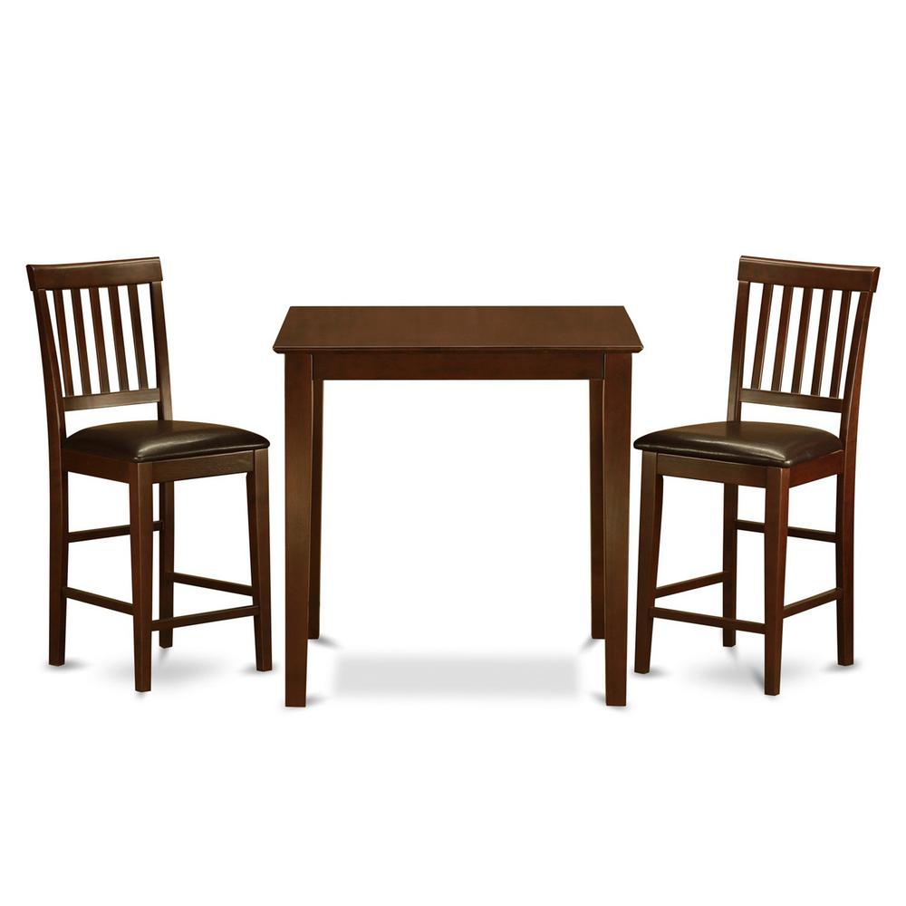 3 Pc Counter Height Dining Set-Square Pub Table And 2 Stools By East West Furniture | Bar Stools & Table | Modishstore - 2