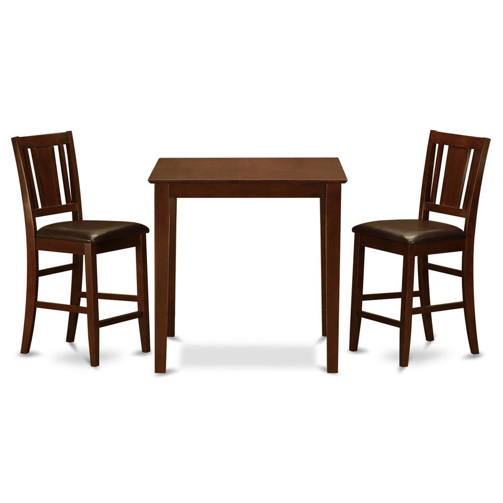 3 Pc Counter Height Table-Pub Table And 2 Dinette Chairs By East West Furniture | Bar Stools & Table | Modishstore - 2