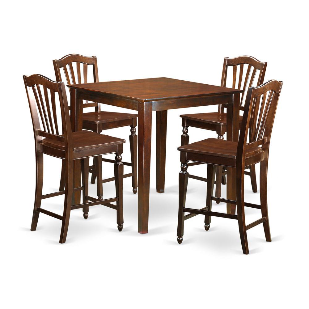 5 Pc Pub Table Set - Kitchen Dinette Table And 4 Kitchen Bar Stool. By East West Furniture | Bar Stools & Table | Modishstore - 2