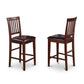 Vernon Counter Stools With Faux Leather Seat - Mahogany Finish, Set Of 2 By East West Furniture | Dining Chairs | Modishstore - 2