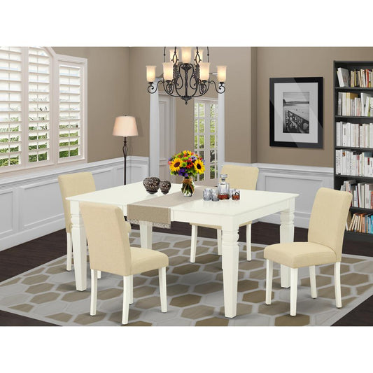 Dining Room Set Linen White WEAB5 - LWH - 02 By East West Furniture | Dining Sets | Modishstore