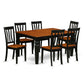 7 Pc Kitchen Table Set With A Kitchen Table And 6 Wood Kitchen Chairs In Black By East West Furniture | Dining Sets | Modishstore - 2
