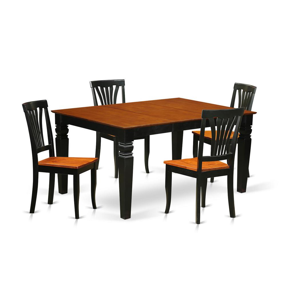 7 Pc Dinette Set With A Dinning Table And 6 Wood Dining Chairs In Black By East West Furniture | Dining Sets | Modishstore - 2