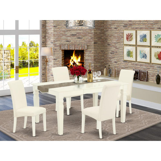 Dining Room Set Linen White WEBA5-WHI-01 By East West Furniture | Dining Sets | Modishstore