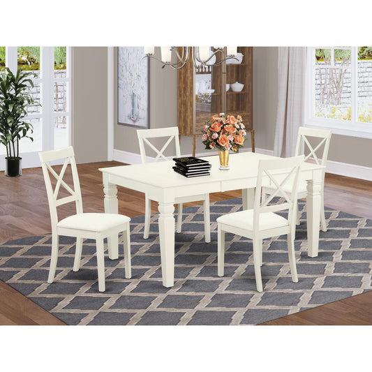 Dining Room Set Linen White WEBO7-LWH-LC By East West Furniture | Dining Sets | Modishstore