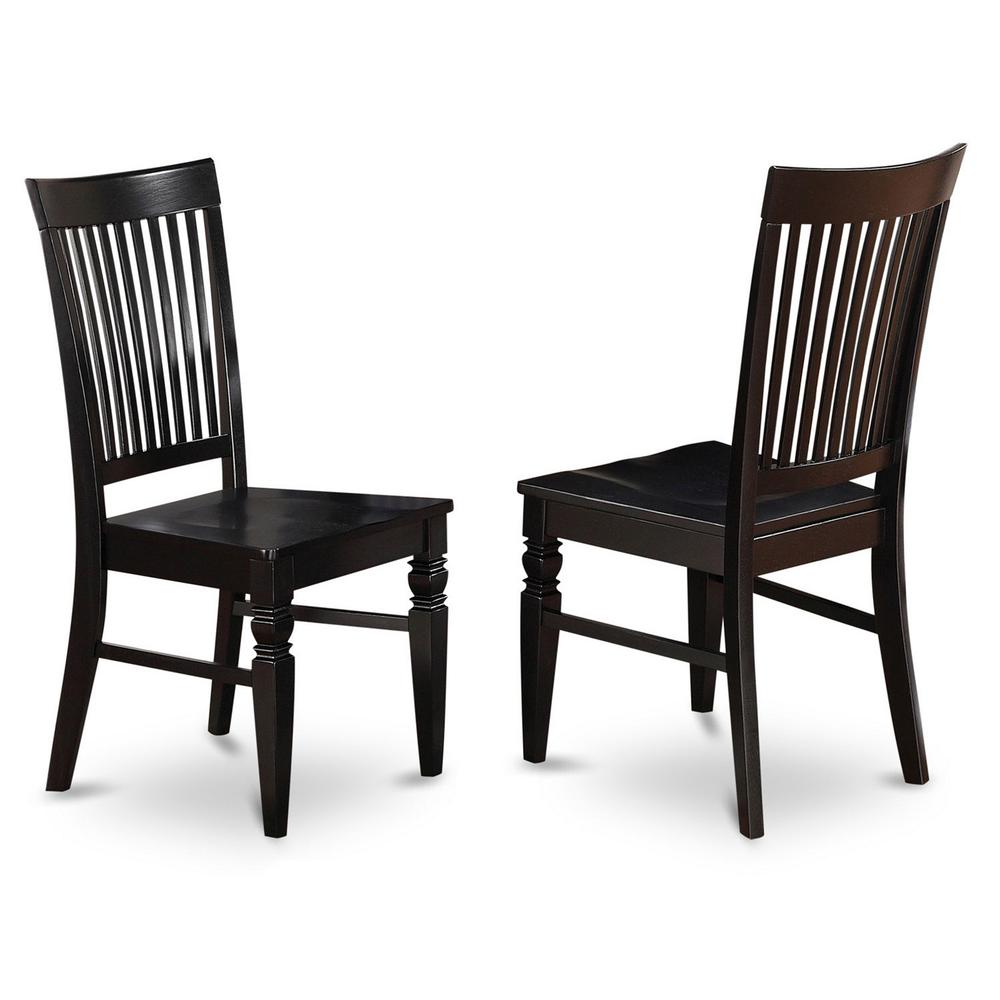 Weston Dining Wood Seat Chair With Slatted Back In Black Finish, Set Of 2 By East West Furniture | Dining Chairs | Modishstore - 2