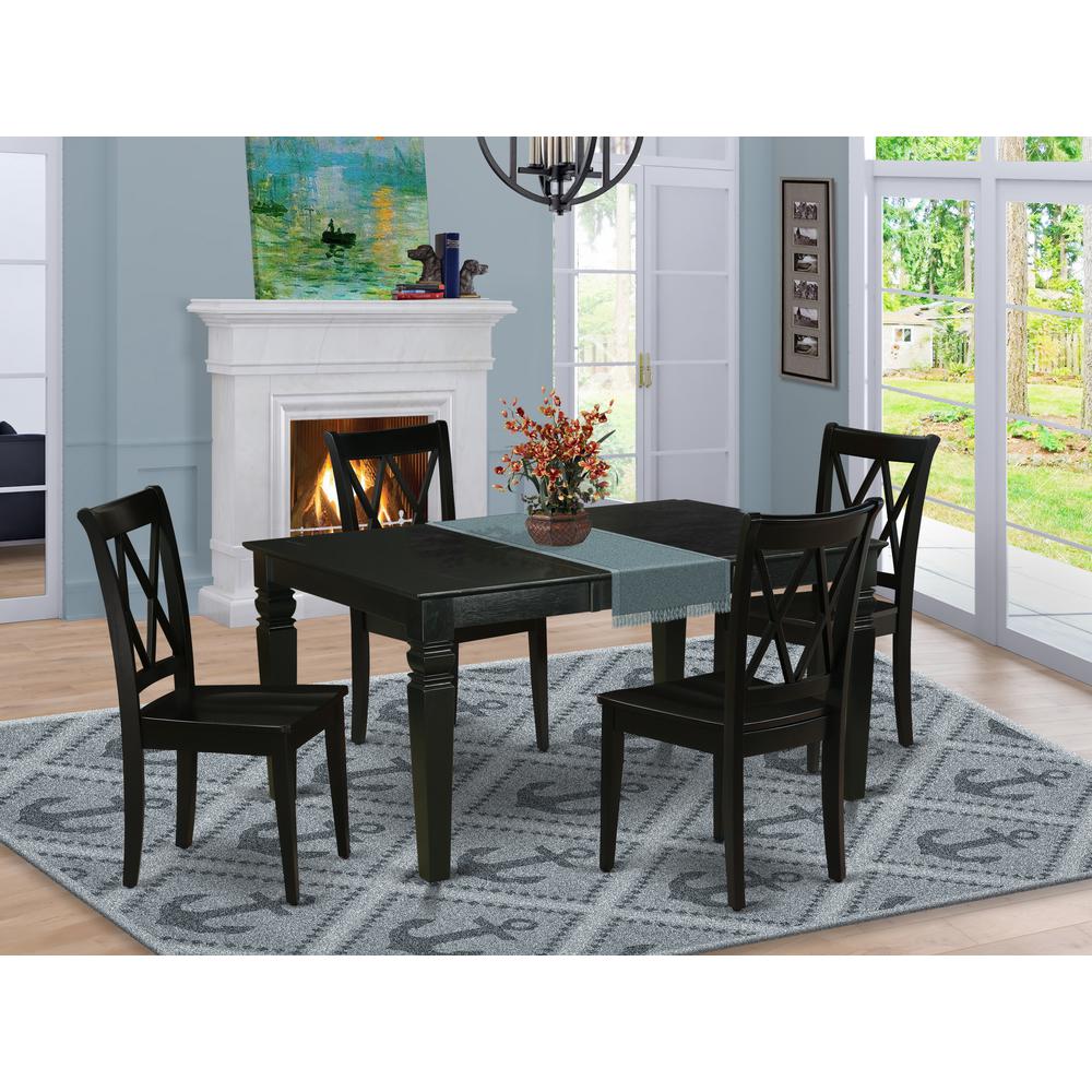 Dining Room Set Black WECL5-BLK-W By East West Furniture | Dining Sets | Modishstore