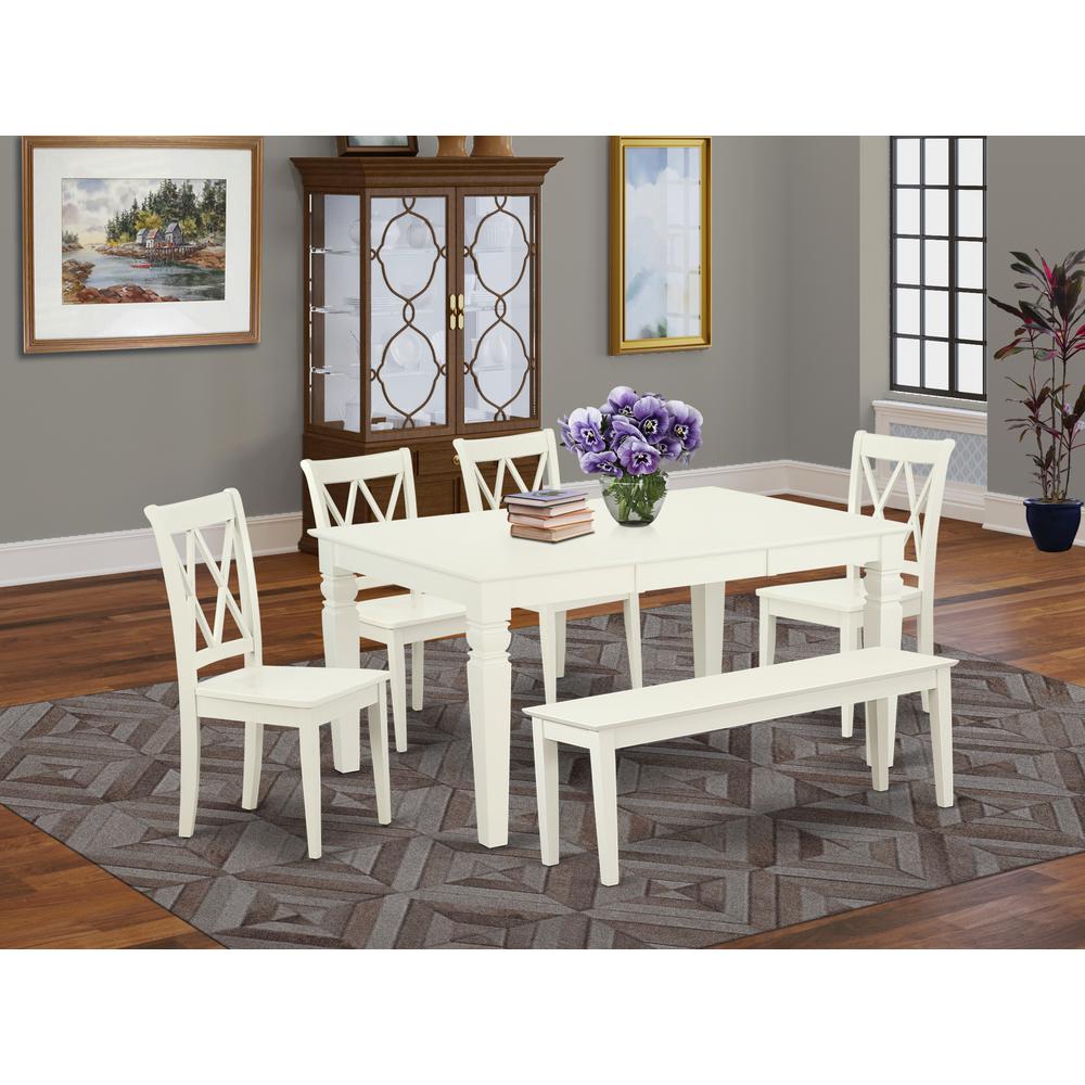 Dining Room Set Linen White WECL6C-LWH-W By East West Furniture | Dining Sets | Modishstore