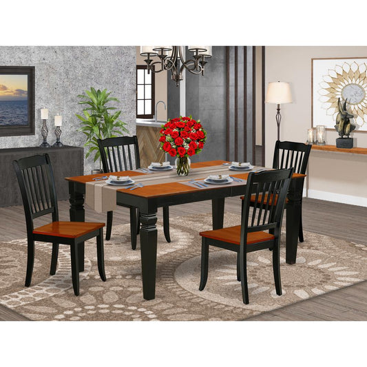 Dining Room Set Black & Cherry WEDA5-BCH-W By East West Furniture | Dining Sets | Modishstore