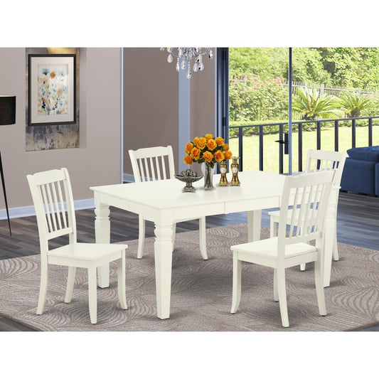 Dining Room Set Linen White WEDA5-LWH-W By East West Furniture | Dining Sets | Modishstore