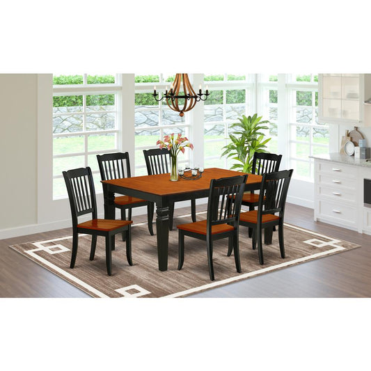 Dining Room Set Black & Cherry WEDA7-BCH-W By East West Furniture | Dining Sets | Modishstore