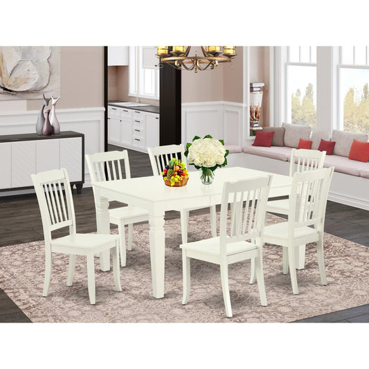 Dining Room Set Linen White WEDA7-LWH-W By East West Furniture | Dining Sets | Modishstore