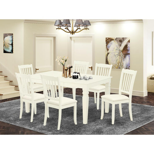 Dining Room Set Linen White WEDA7 - WHI - C By East West Furniture | Dining Sets | Modishstore