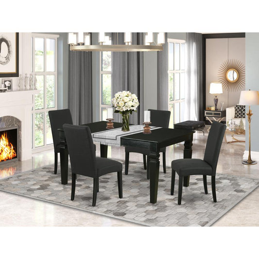 Dining Room Set Black WEDR5 - BLK - 24 By East West Furniture | Dining Sets | Modishstore