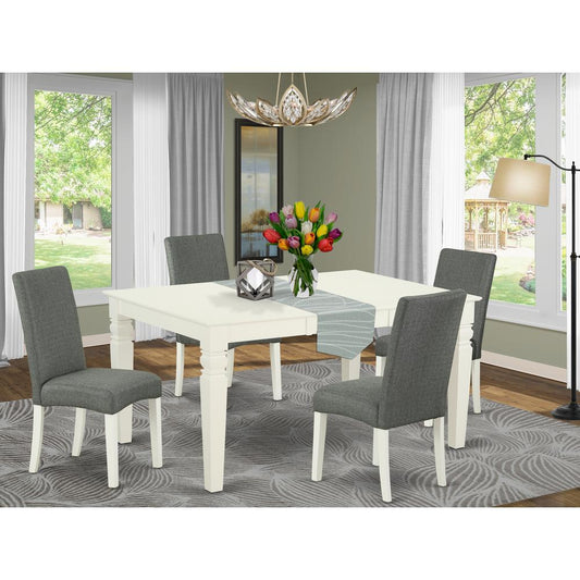 Dining Room Set Linen White WEDR5 - LWH - 07 By East West Furniture | Dining Sets | Modishstore