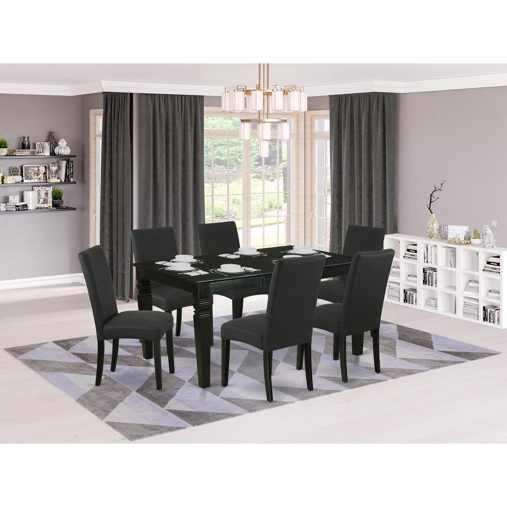 Dining Room Set Black WEDR7-BLK-24 By East West Furniture | Dining Sets | Modishstore
