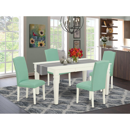 Dining Room Set Linen White WEEN5 - LWH - 57 By East West Furniture | Dining Sets | Modishstore