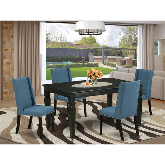 Dining Room Set Black WEFL5 - BLK - 21 By East West Furniture | Dining Sets | Modishstore