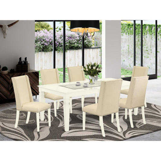 Dining Room Set Linen White WEFL7 - WHI - 01 By East West Furniture | Dining Sets | Modishstore