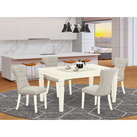 Dining Room Set Linen White WEGA5 - WHI - 35 By East West Furniture | Dining Sets | Modishstore