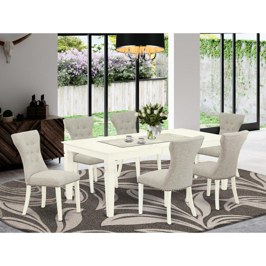 Dining Room Set Linen White WEGA7 - WHI - 35 By East West Furniture | Dining Sets | Modishstore