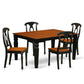 5 Pc Kitchen Table Set With A Kitchen Table And 4 Wood Dining Chairs In Black By East West Furniture - Weke5-Bch-W | Dining Sets | Modishstore - 2