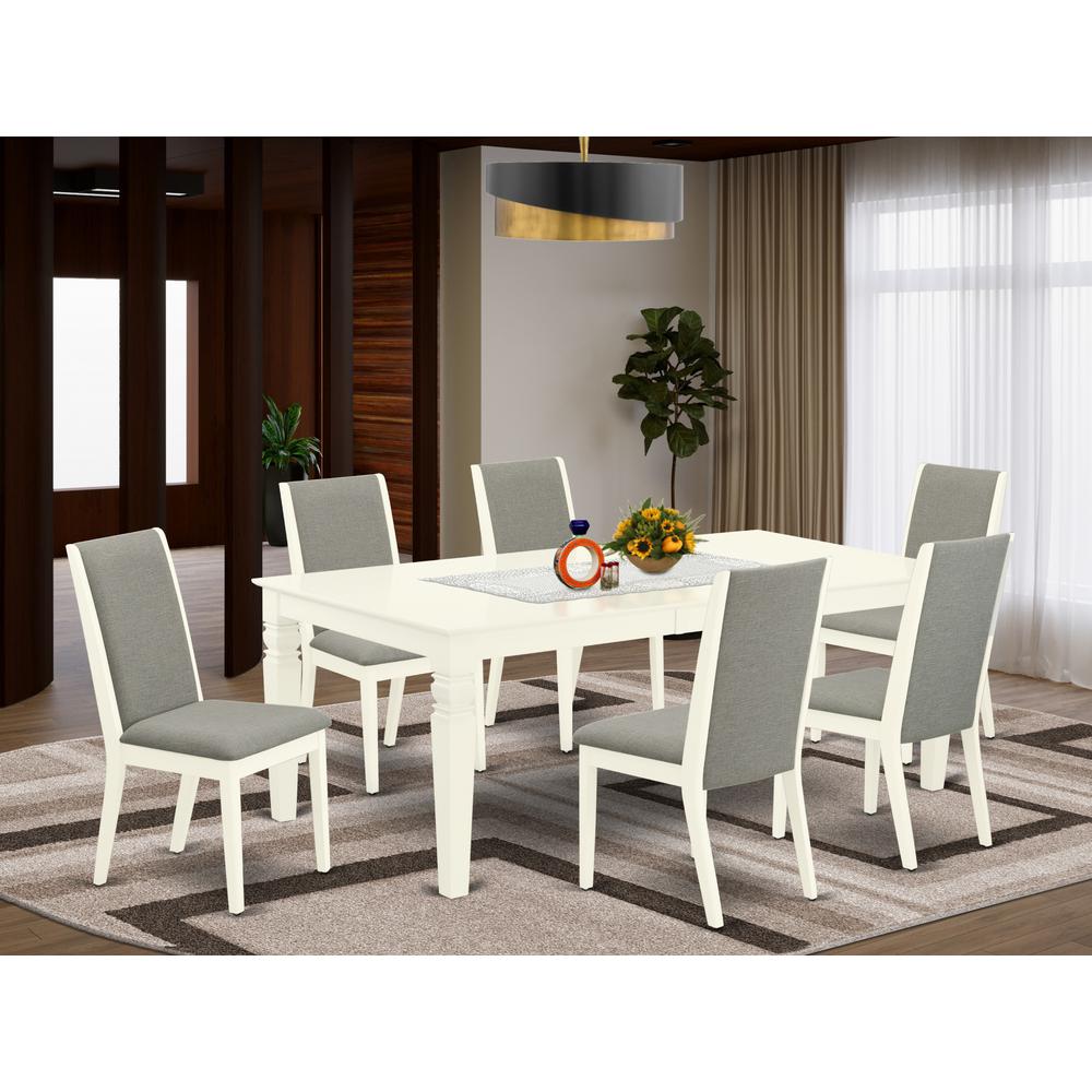 Dining Room Set Linen White WELA7-WHI-06 By East West Furniture | Dining Sets | Modishstore