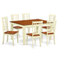 7 Pc Kitchen Table Set With A Dining Table And 6 Wood Kitchen Chairs In Buttermilk And Cherry By East West Furniture - Weni7-Bmk-W | Dining Sets | Modishstore - 2
