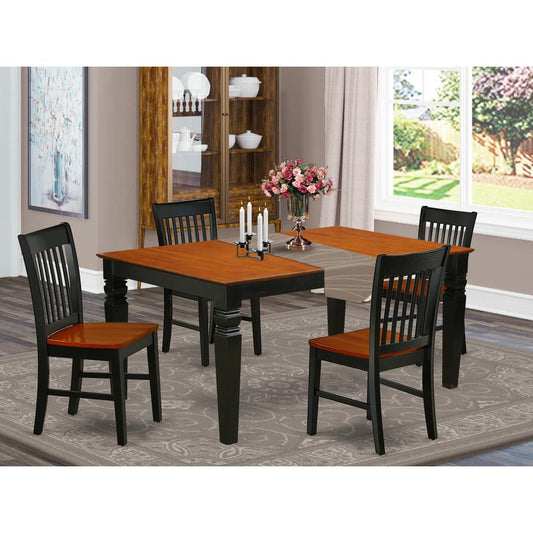 Dining Room Set Black & Cherry WENO5-BCH-W By East West Furniture | Dining Sets | Modishstore