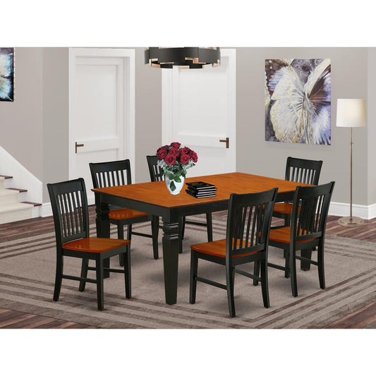 Dining Room Set Black & Cherry WENO7-BCH-W By East West Furniture | Dining Sets | Modishstore