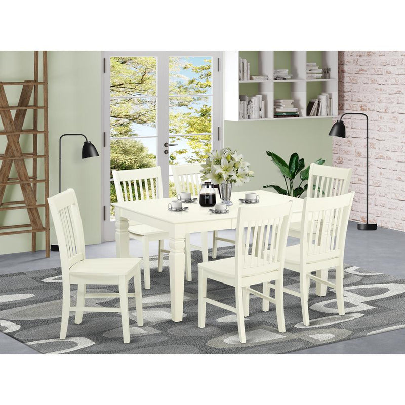 Dining Room Set Linen White WENO7-LWH-W By East West Furniture | Dining Sets | Modishstore