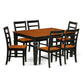 7 Pc Kitchen Table Set With A Dining Table And 6 Wood Dining Chairs In Black By East West Furniture - Wepf7-Bch-W | Dining Sets | Modishstore - 2