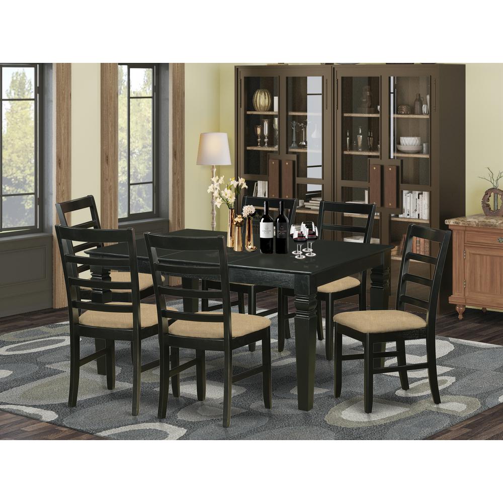 7 Pc Dinette Set For 6-Dining Table And 6 Dinette Chairs By East West Furniture | Dining Sets | Modishstore - 2