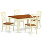 5 Pc Kitchen Table Set With A Dinning Table And 4 Wood Dining Chairs In Buttermilk And Cherry By East West Furniture - Wequ5-Bmk-W | Dining Sets | Modishstore - 2