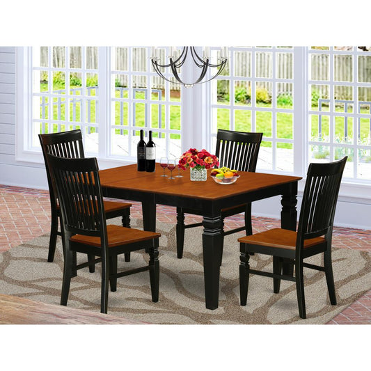 Dining Room Set Black & Cherry WEST5-BCH-W By East West Furniture | Dining Sets | Modishstore