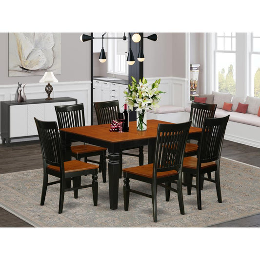Dining Room Set Black & Cherry WEST7-BCH-W By East West Furniture | Dining Sets | Modishstore