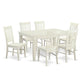 7 Pc Dining Room Set-Dining Table And 6 Dining Chairs By East West Furniture - West7-Whi-W | Dining Sets | Modishstore - 2