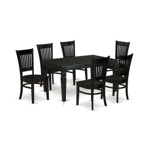 Dining Table - Table Leg Dining Chairs WEVA7 - BLK - W By East West Furniture | Dining Sets | Modishstore