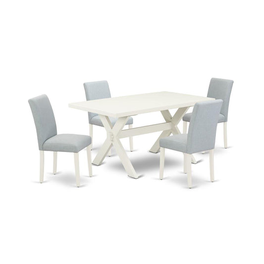 5-Pc Dining Table Set Includes 4 Parson Dining Chairs By East West Furniture | Dining Sets | Modishstore