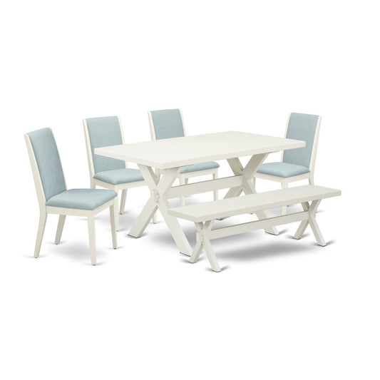 6Pc Dinette Sets For Small Spaces Includes A Dining Table, 4 Parsons Dining Chairs By East West Furniture | Dining Sets | Modishstore