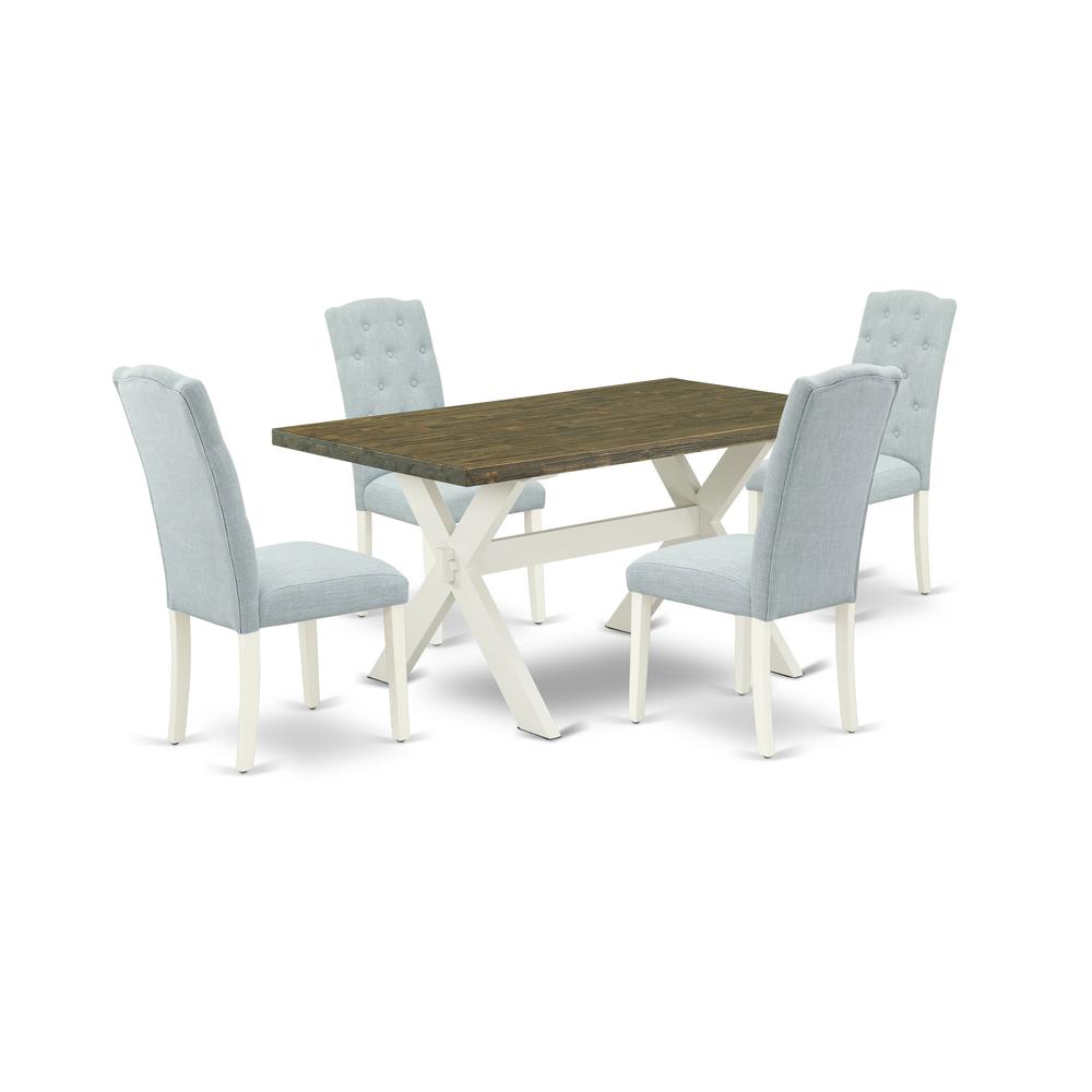 5-Pc Dining Table Set- 4 Dining Padded Chairs By East West Furniture | Dining Sets | Modishstore