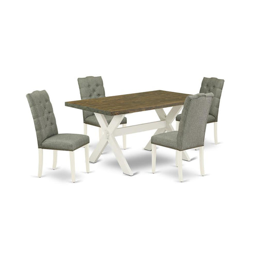 5-Pc Dining Room Table Set- 4 Dining Padded Chairs By East West Furniture | Dining Sets | Modishstore
