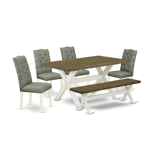 6-Pc Dining Table Set- 4 Dining Room Chairs By East West Furniture | Dining Sets | Modishstore