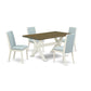 5Pc Dining Set Consists Of A Wood Table And 4 Parson Dining Chairs By East West Furniture | Dining Sets | Modishstore