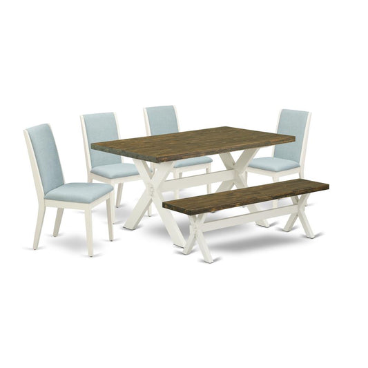 6Pc Dining Table Set Offers A Kitchen Table, 4 Parson Dining Chairs By East West Furniture | Dining Sets | Modishstore
